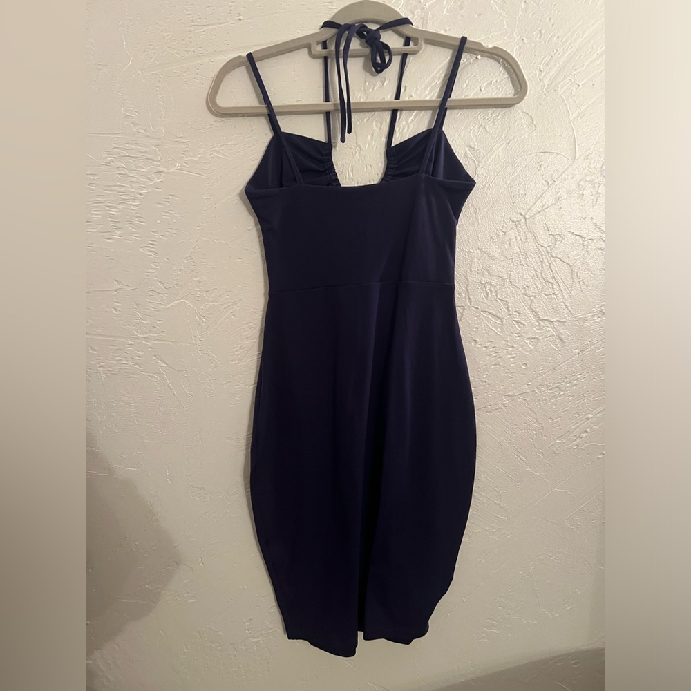 Susana Monaco U Gathered Double String Black Dress - image 5